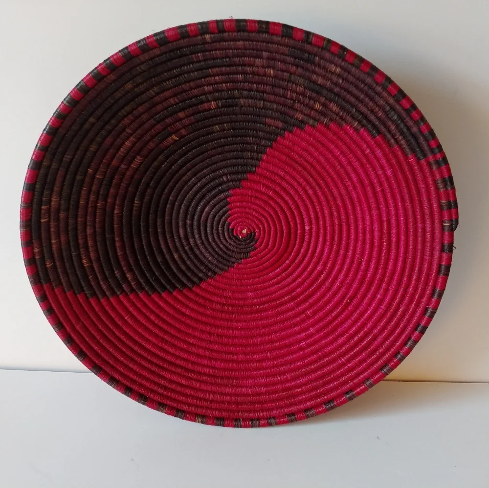 Handwoven Red and Brown Basket
